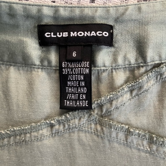 CLUB MONACO mint sage green midi skirt. Soft satin flirty feminine Size 6 - Picture 8 of 13